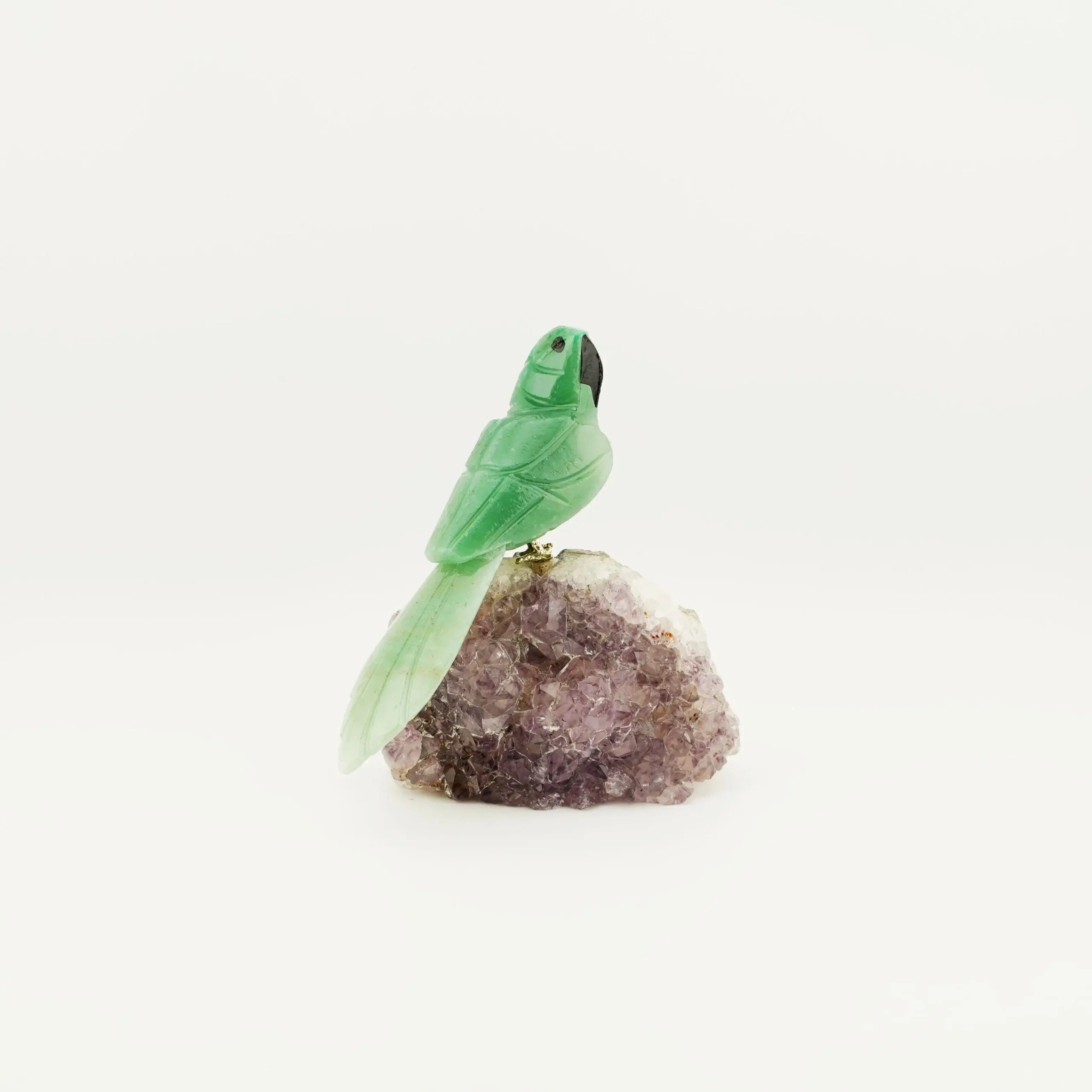 Light Green Aventurine Amethyst Parrot Size 4 Inch