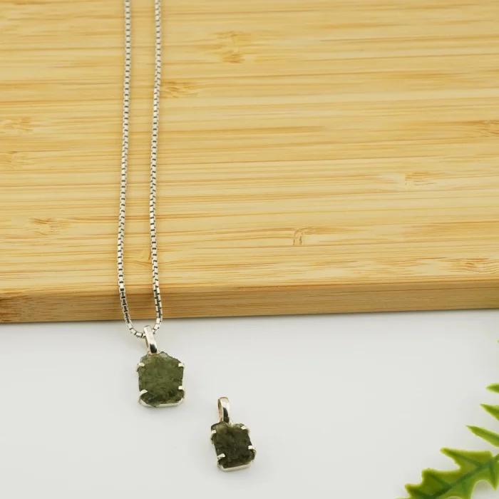 Moldavite Silver Pendant Type 3.