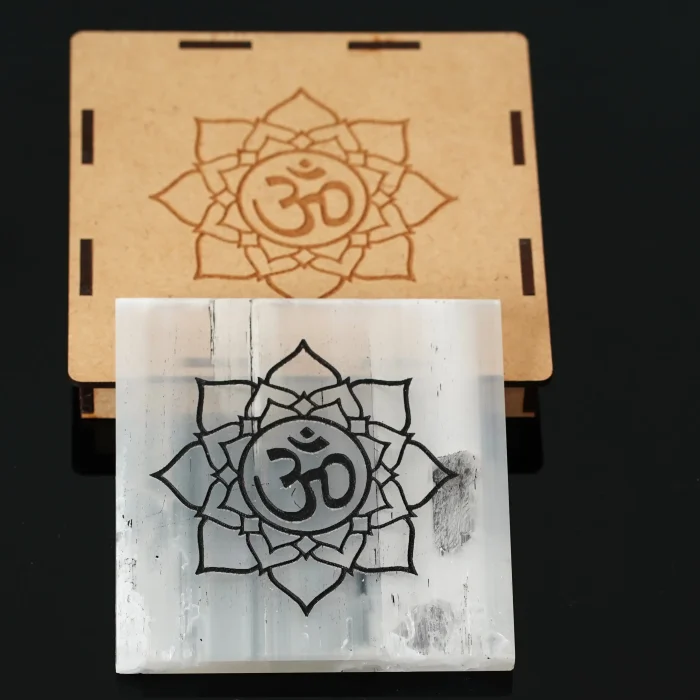 Selenite Charging Plate Om