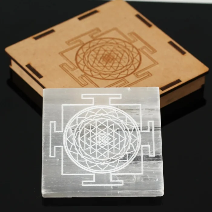 Selenite Charging Plate Shri Yantra