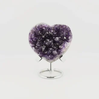 Amethyst Geode Heart With Stand 380 GM to 395 GM