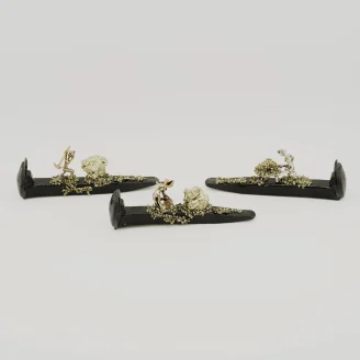 Black Obsidian Pyrite Miner Size 4 Inches