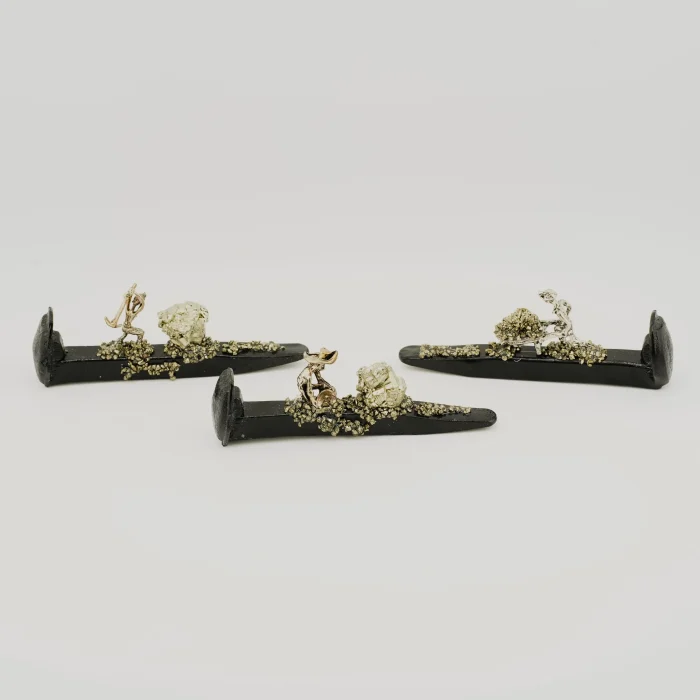 Black Obsidian Pyrite Miner Size 4 Inches