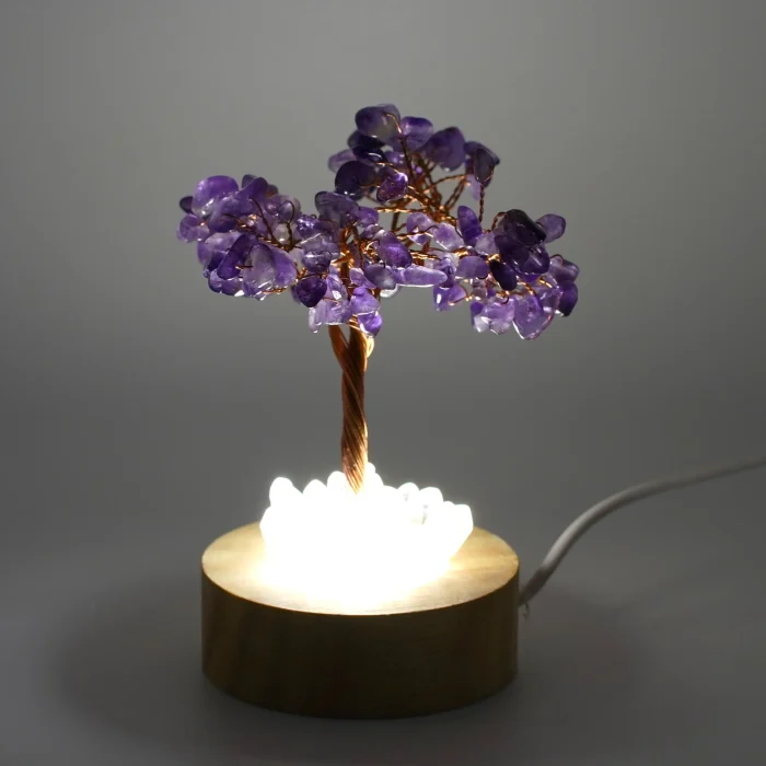 Amethyst Clear Quartz Lamp Size 4 Inch