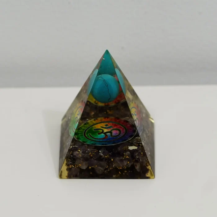 Throat and Crown Chakra Balance Orgonite Pyramid