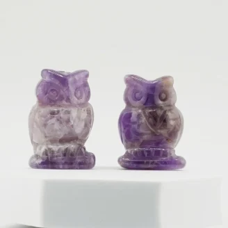 Amethyst Owl Size 1.5 Inches
