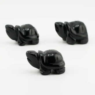 Black Obsidian Tortoise Size 1.5 Inches