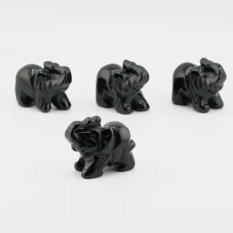Black Odsidian Elephant Size 1.5 Inches