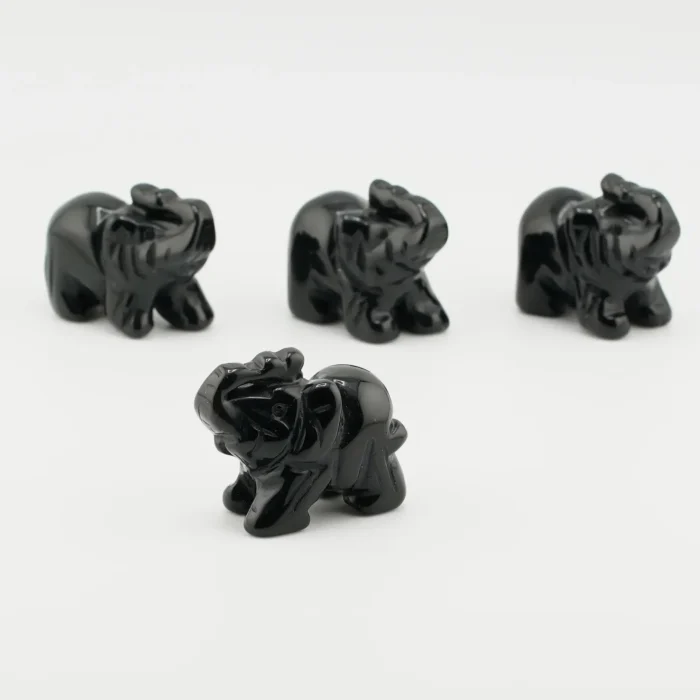 Black Odsidian Elephant Size 1.5 Inches