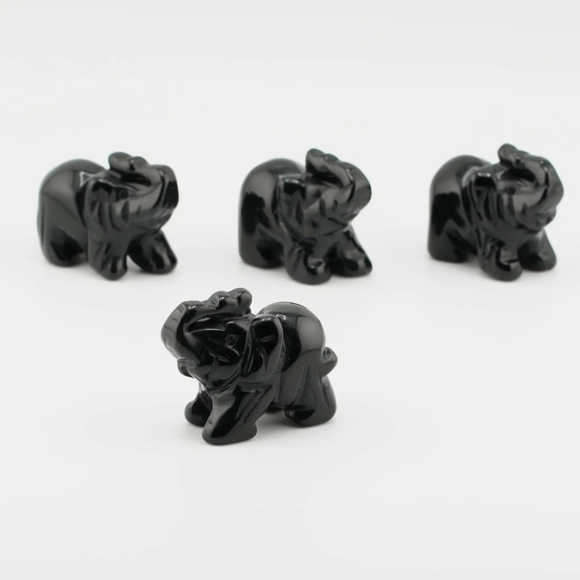 Black Odsidian Elephant Size 1.5 Inches