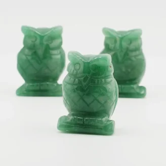 Green Aventurine Owl Size 1.5 Inches