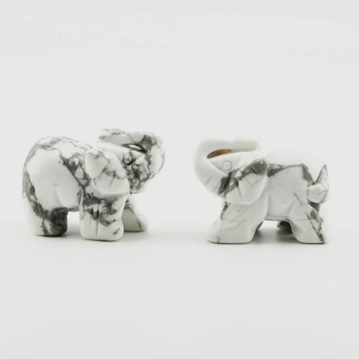 Howlite Elephant Size 1.5 Inches