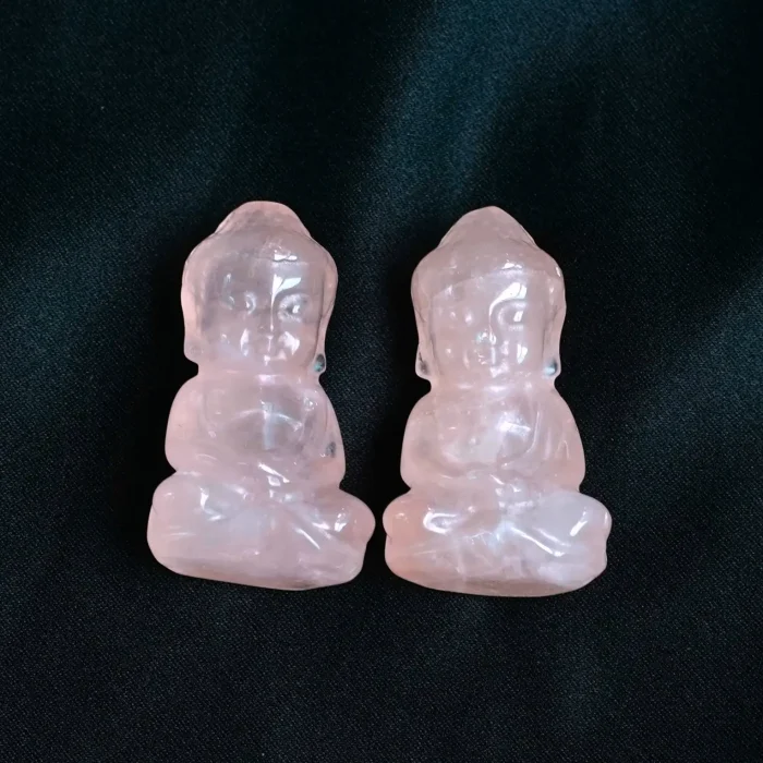 Rose Quartz Laughing Buddha Size 2 Inches. Rose Quartz Laughing Buddha Size 2 Inches.