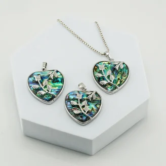 Abalone Shell Heart Shape Pendant Big
