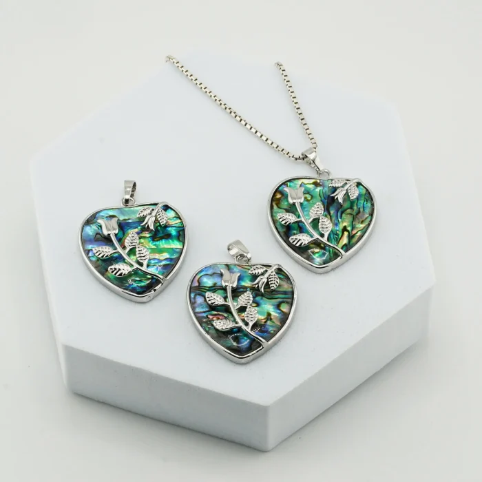Abalone Shell Heart Shape Pendant Big