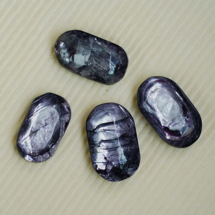 Lepidolite With Mica Palm Stones Weight 95 GM to 120 GM Lepidolite With Mica Palm Stones Weight 95 GM to 120 GM