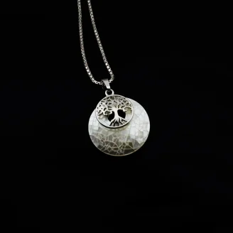 Mother Of Pearl Tree Of Life Symbol Pendant