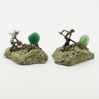 Pyrite Miner with Green Aventurine