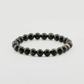 Silver Sheen Obsidian Bracelet 8MM