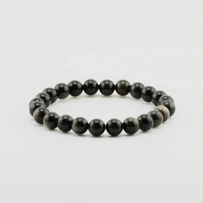 Silver Sheen Obsidian Bracelet 8MM Silver Sheen Obsidian Bracelet 8MM