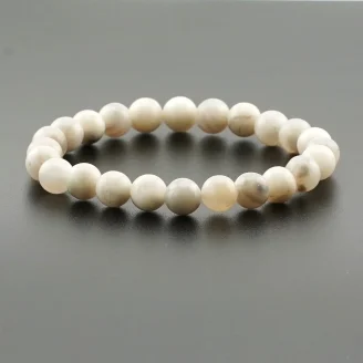White Lace Agate Bracelet 8MM
