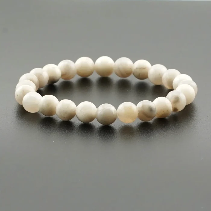 White Lace Agate Bracelet 8MM